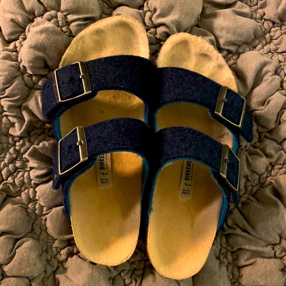 Birkenstock Blue Wool & Shearling - Size 37